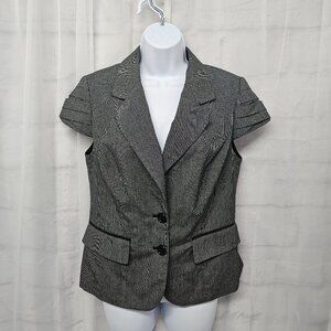 The Limited Gray Jacket Vest Checked Pleated Twee Y2K Retro Short Sleeve M